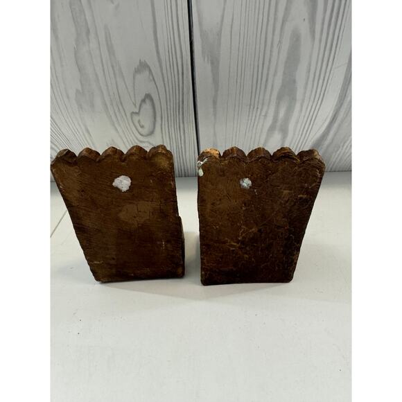 VINTAGE Syroco Wood Scottie Dog Bookends 4.5" Tall - Picture 5 of 8